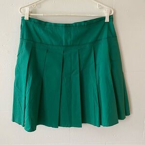 BCBG Green Pleated Mini Skirt